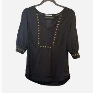 41 HAWTHORN • black studded blouse SMALL
